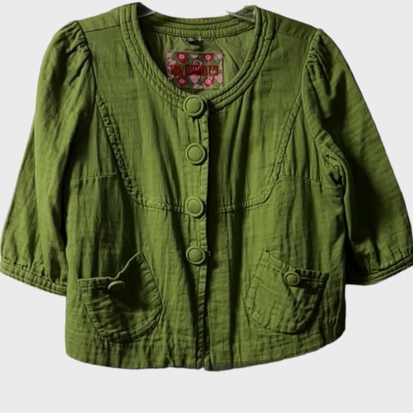 BB Dakota Jackets & Blazers - BB Dakota Spring Green 1/2 Sleeve Button Front Jacket